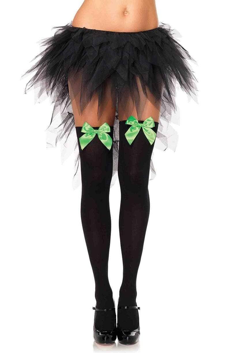 Kay Opaque Thigh Highs with Bows -Black or White-