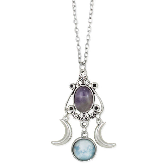 Mystic Moon Silver Amethyst Necklace