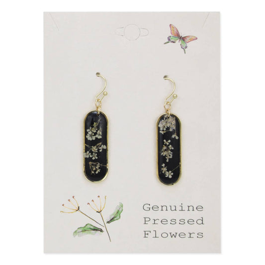 Midnight Garden Baby's Breath Dried Flower Earrings