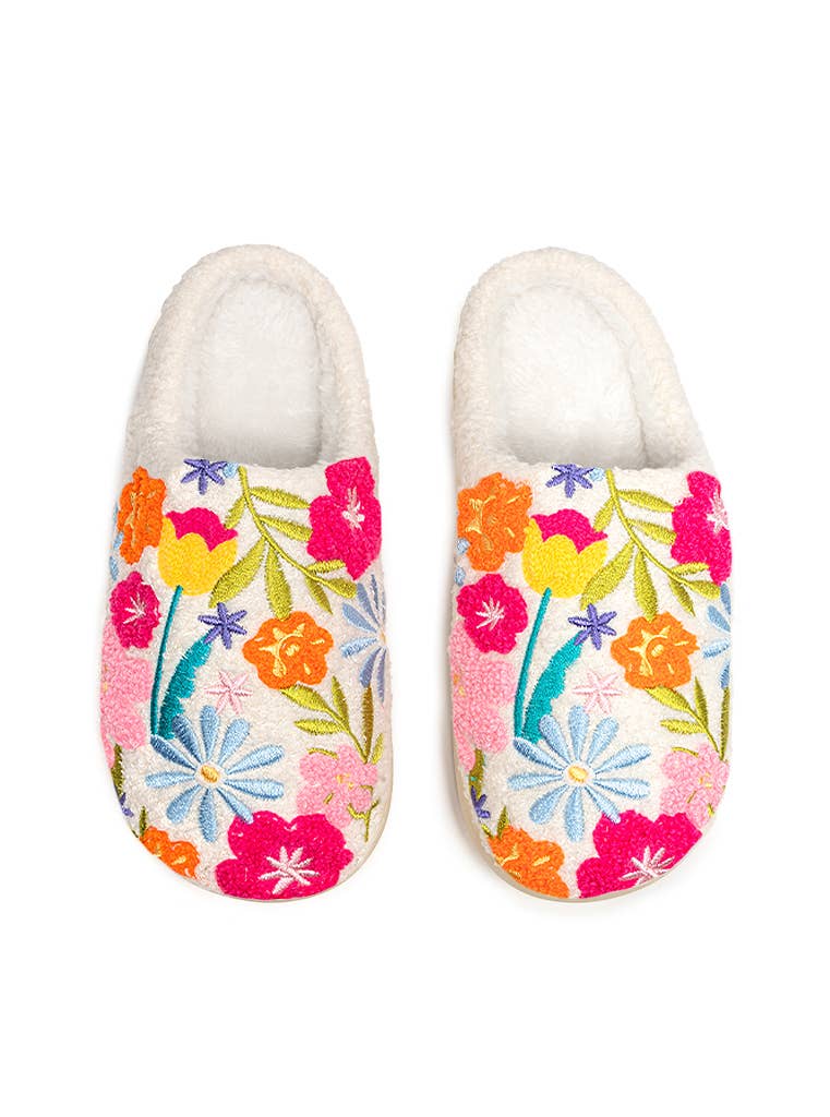 Flowers in Bloom Slippers-Multicolor