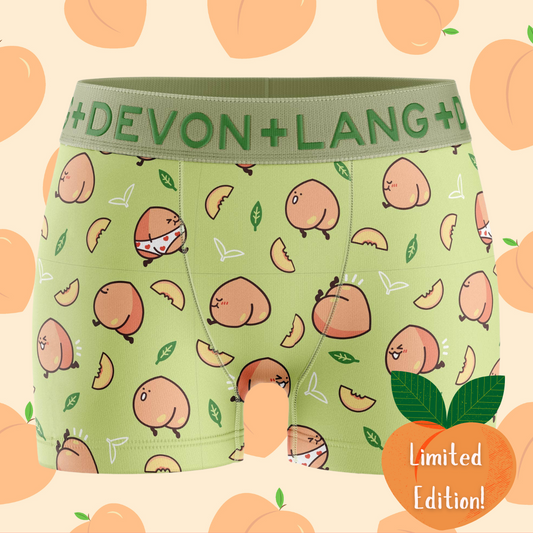 Limited Edition-Fruity Booty Peaches Bria Boyshort by Devon+Lang