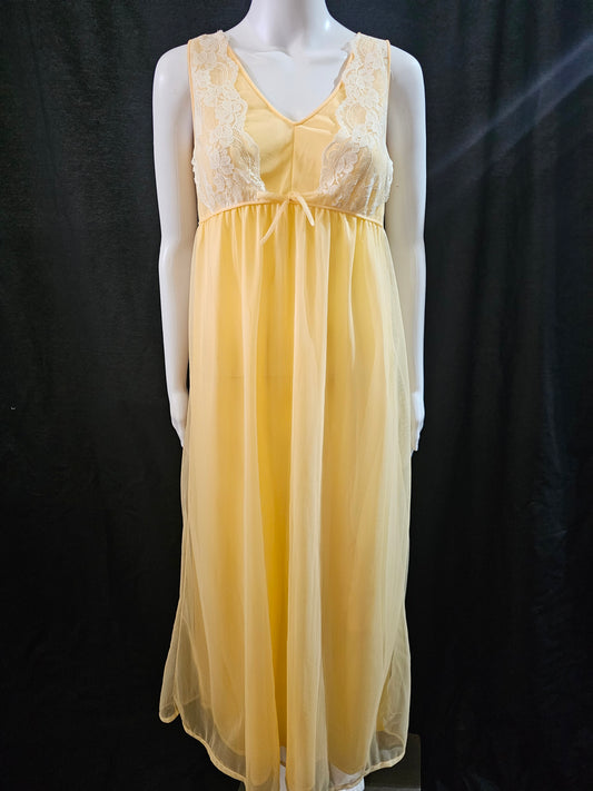 1960s Gragoro Double layer melon orange chiffon Negligee