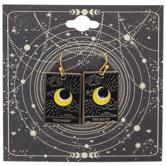 In the Cards Moon Tarot Enamel Earrings