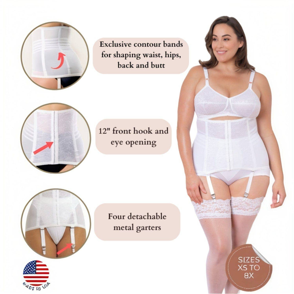 Waist Cinching Girdle by Rago | White