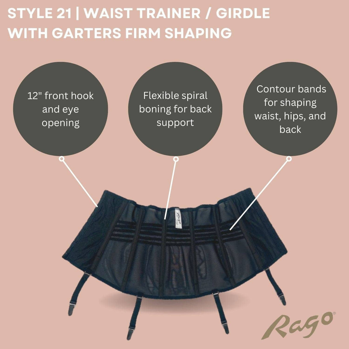 Waist Cinching Girdle by Rago | Black