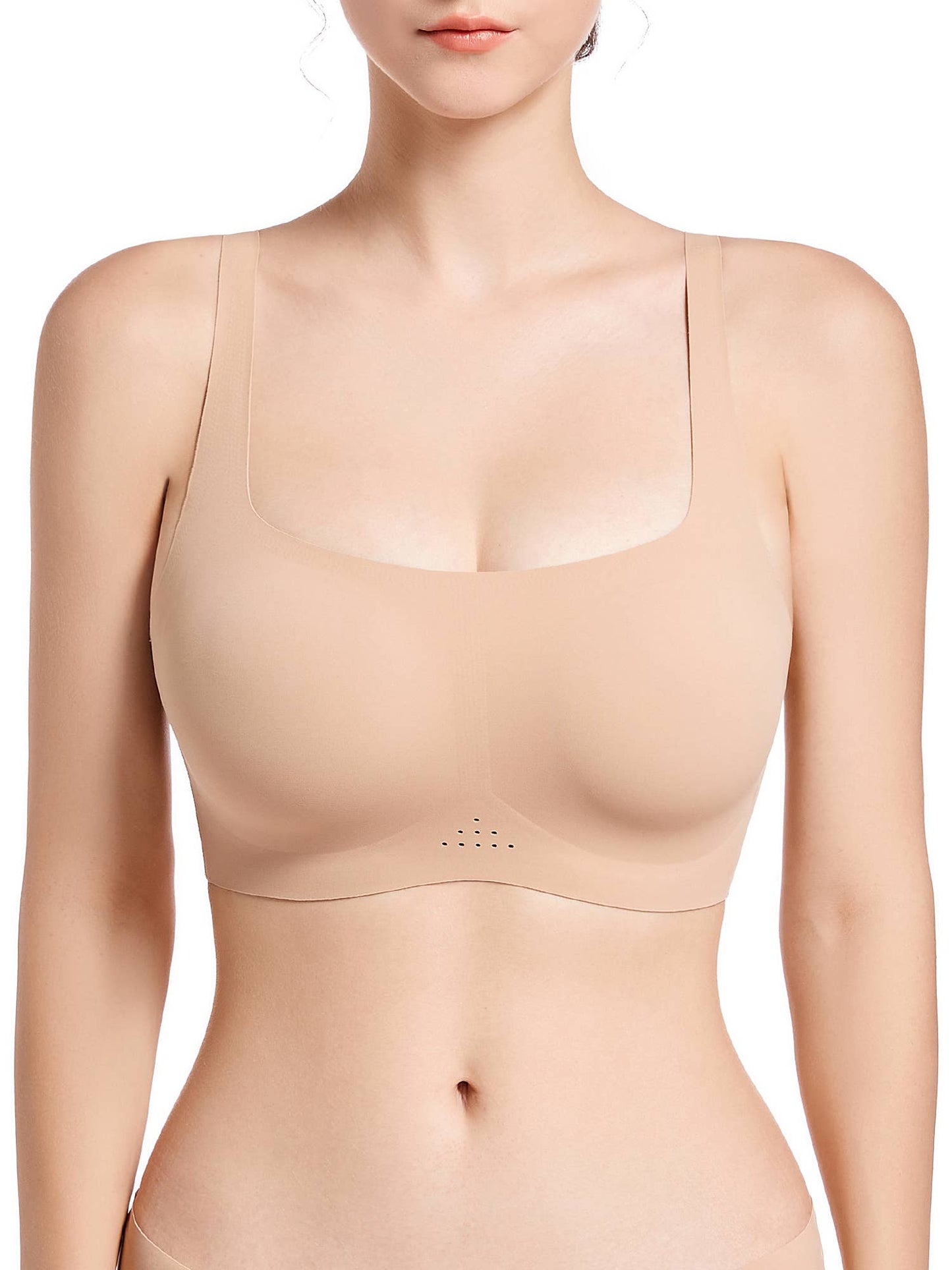 SHAPERX Wireless Scoop Bras Everyday Bra with Removable Pads