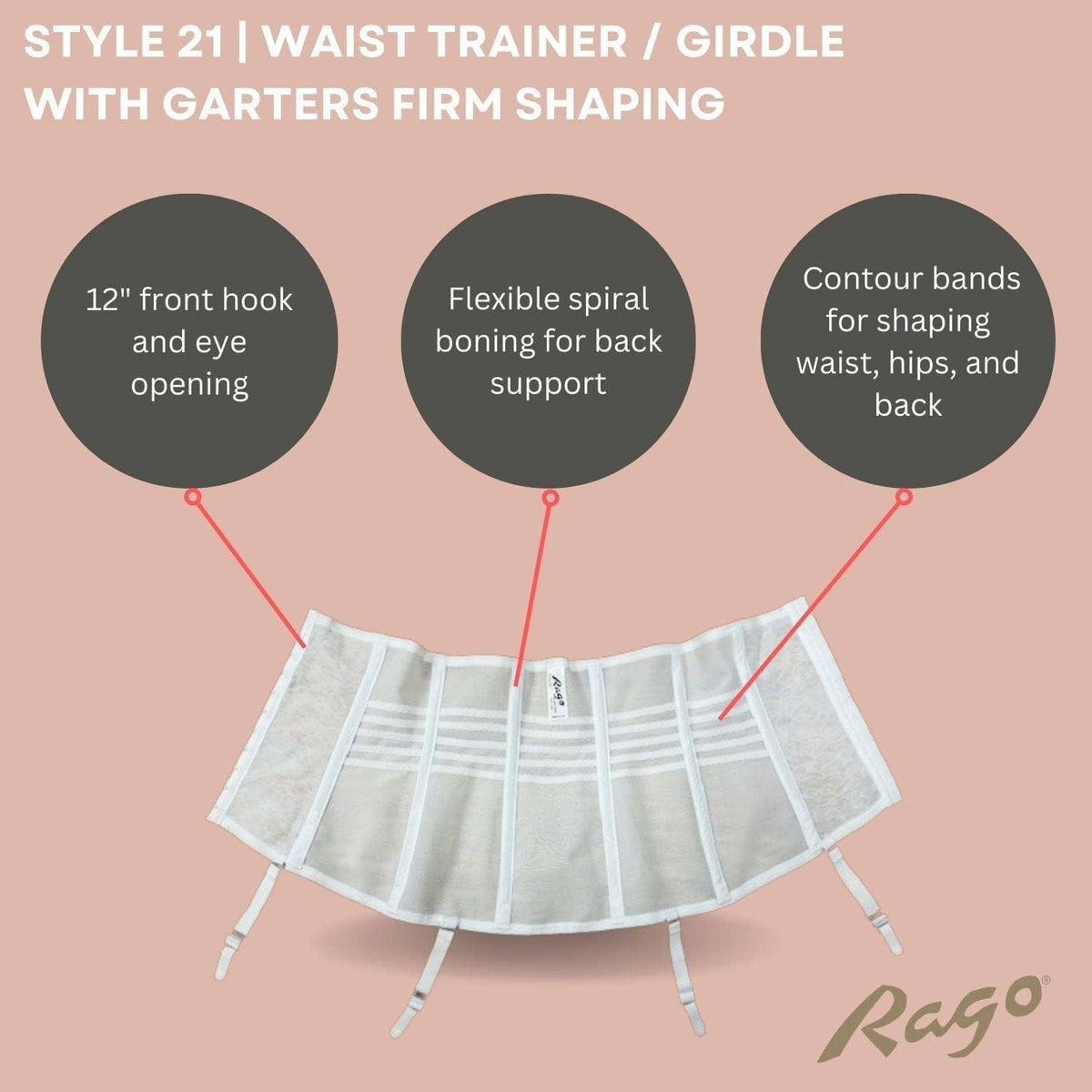 Waist Cinching Girdle by Rago | White