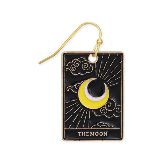 In the Cards Moon Tarot Enamel Earrings