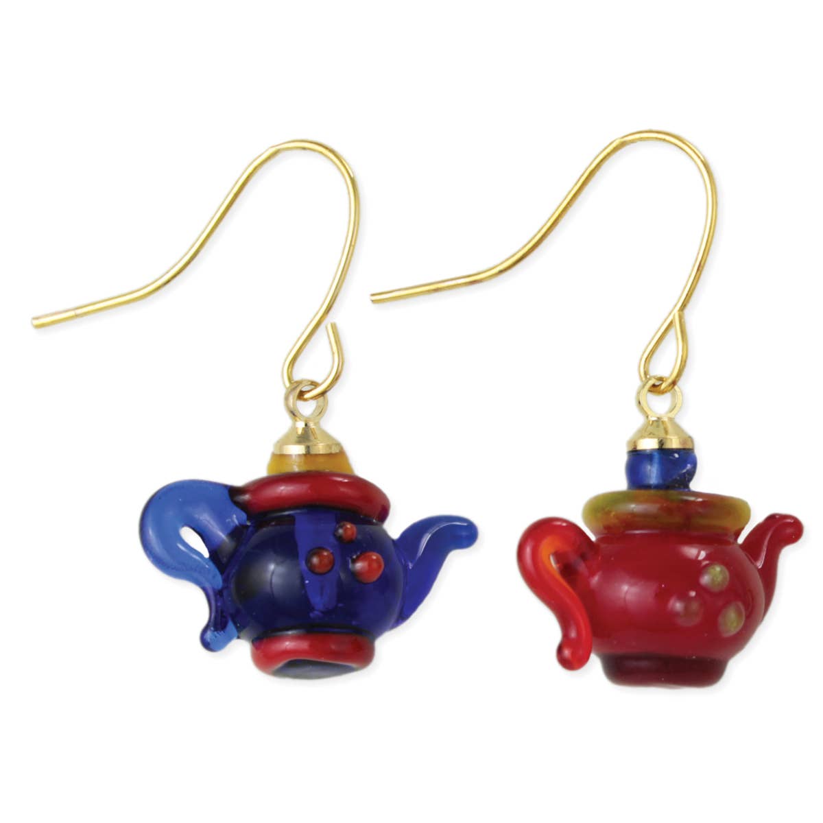 Spot of Tea Glass Teapot Earrings