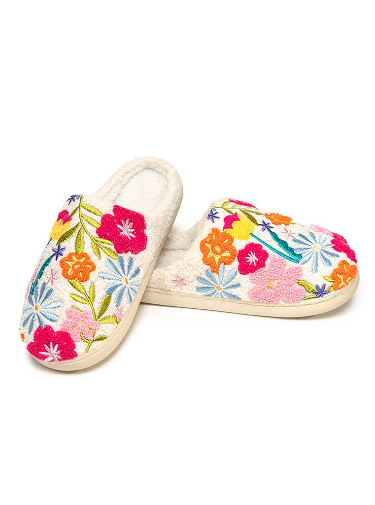 Flowers in Bloom Slippers-Multicolor