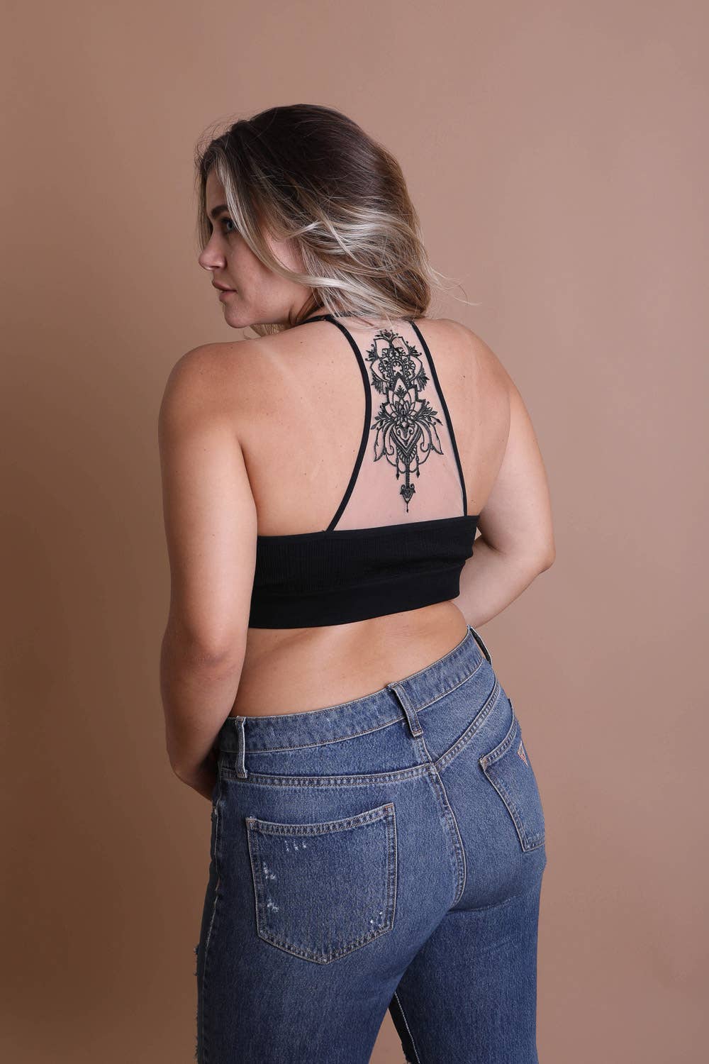 Tattoo Mesh Racerback Bralette