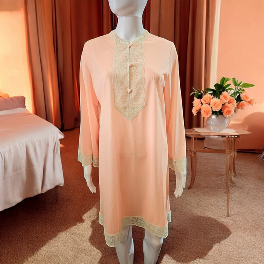 1960s Van Raalte Nightgown with Nehru collar