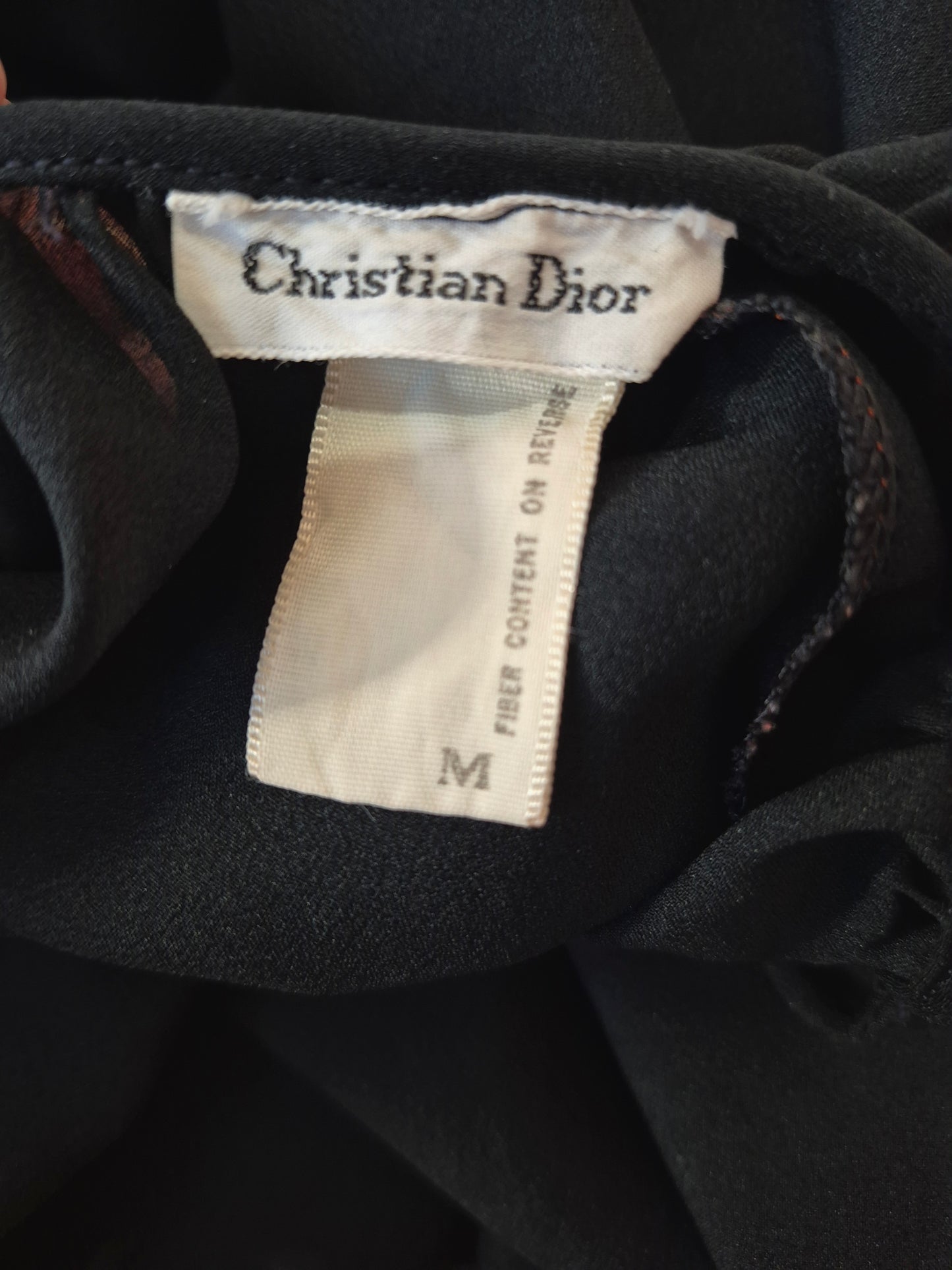 Vintage 60's DIOR Sheer Black Chiffon Negligee with Assymetrical Hem