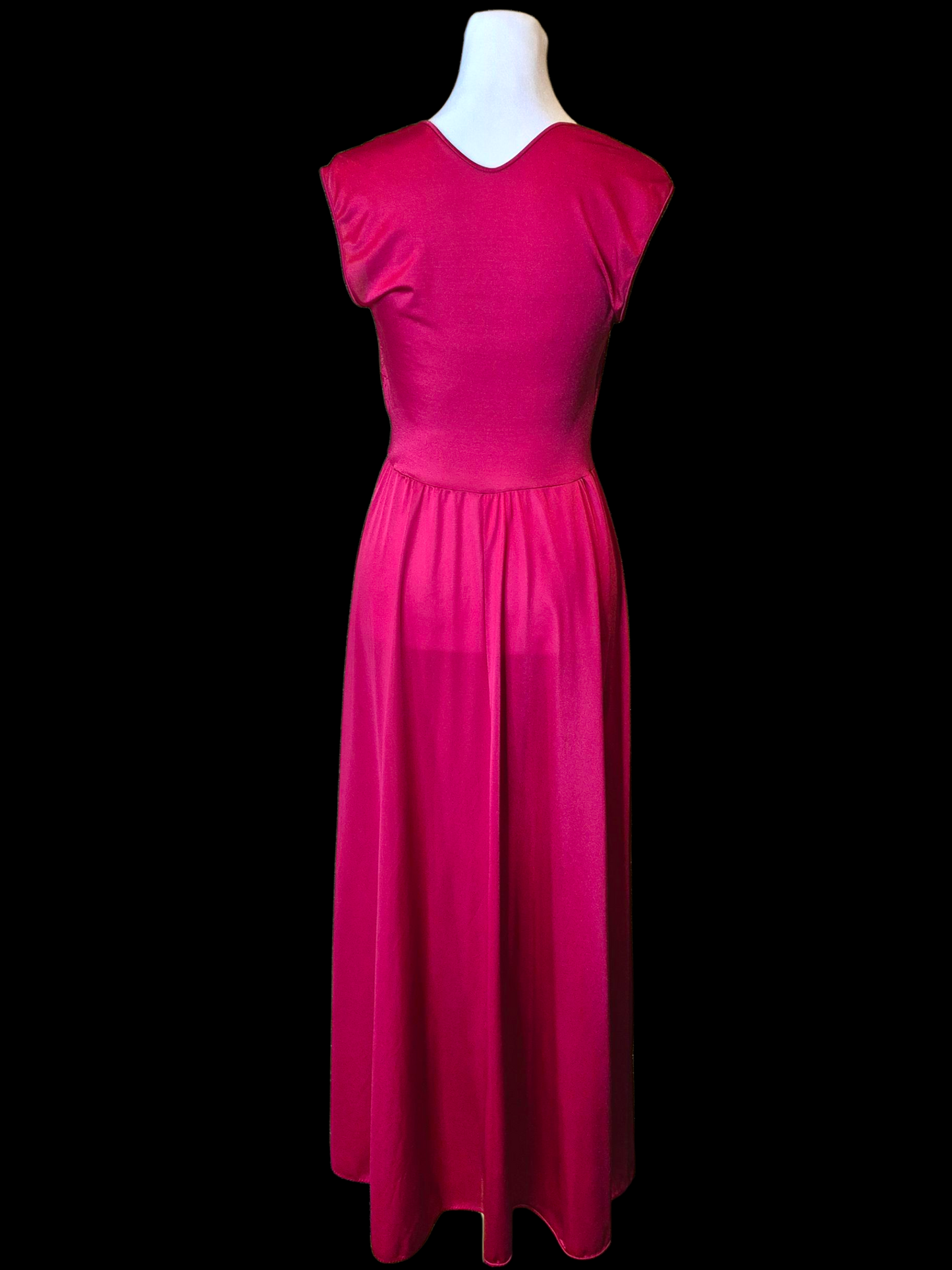 Vintage 70s/80s Red Olga  Negligee with lace bodice