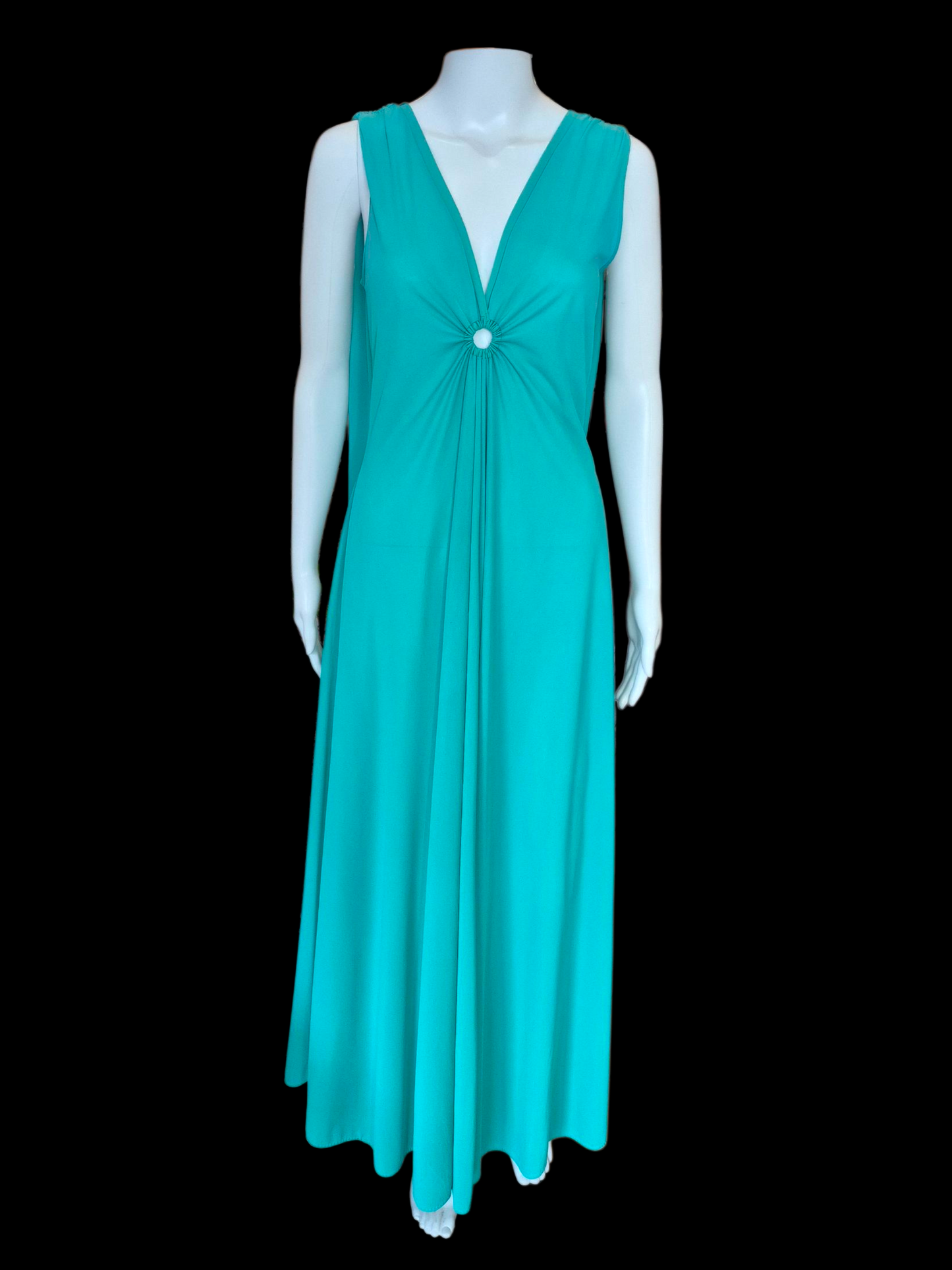 1960s Green Cape Back Negligee Mad Men style