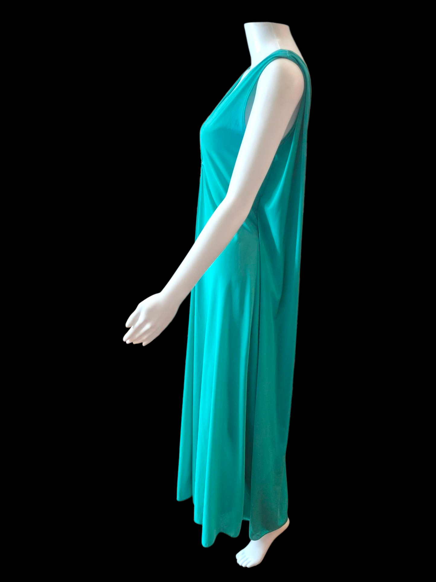1960s Green Cape Back Negligee Mad Men style