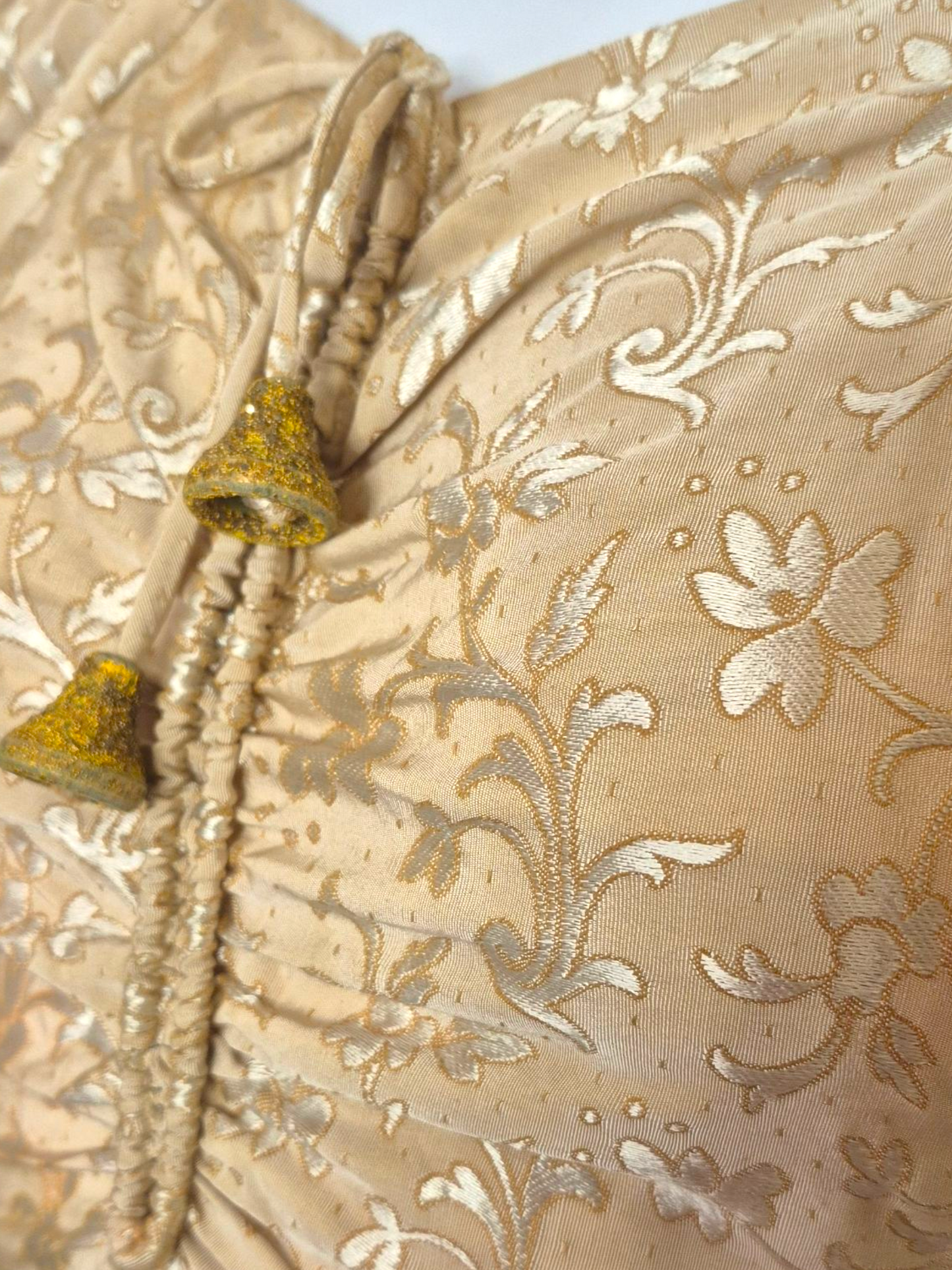 Vintage 1930s Golden Ivory Brocade Evening Gown sz S