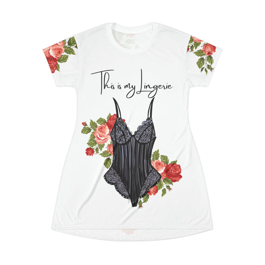 This is My Lingerie All Over Print T-Shirt Dress